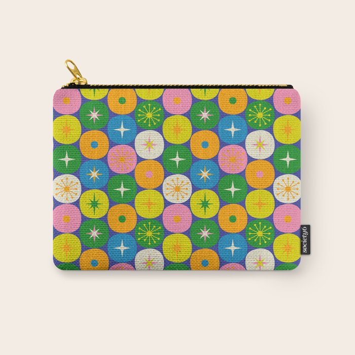 Mid Century Modern Atomic Future Colorful Modtastic Dots and Stars Pattern 2 Carry All Pouch Gallery Image 1