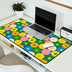 Mid Century Modern Atomic Future Colorful Modtastic Dots and Stars Pattern 2 Desk Mat Gallery Image 2