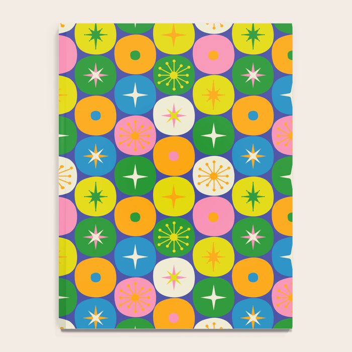 Mid Century Modern Atomic Future Colorful Modtastic Dots and Stars Pattern 2 Notebook Gallery Image 4