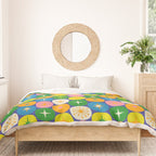 Mid Century Modern Atomic Future Colorful Modtastic Dots and Stars Pattern 2 Duvet Cover Gallery Image 3