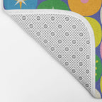 Mid Century Modern Atomic Future Colorful Modtastic Dots and Stars Pattern 2 Bath Mat Gallery Image 2