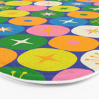 Mid Century Modern Atomic Future Colorful Modtastic Dots and Stars Pattern 2 Bath Mat Gallery Image 3