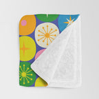 Mid Century Modern Atomic Future Colorful Modtastic Dots and Stars Pattern 2 Throw Blanket Gallery Image 3