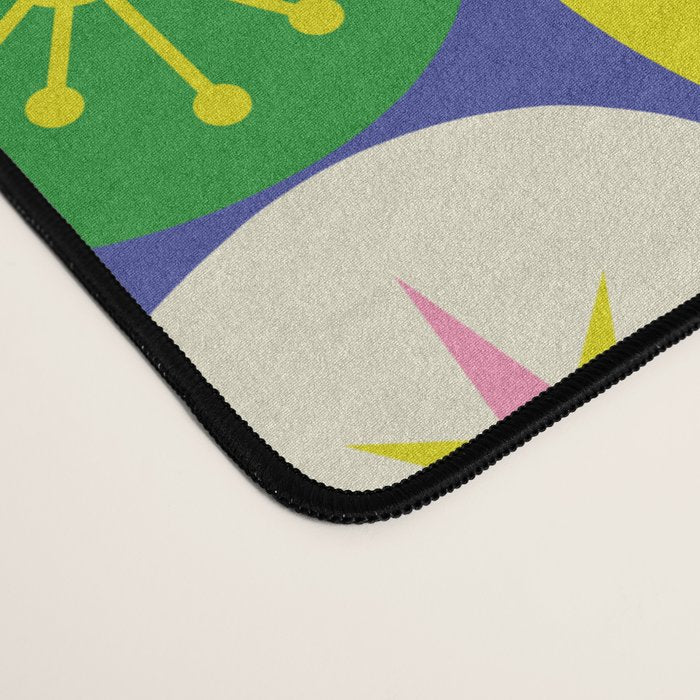 Mid Century Modern Atomic Future Colorful Modtastic Dots and Stars Pattern 2 Desk Mat Gallery Image 4