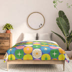 Mid Century Modern Atomic Future Colorful Modtastic Dots and Stars Pattern 2 Comforter Gallery Image 3