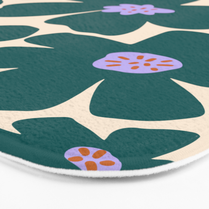 Retro Daisy - Green, purple and pink  Bath Mat Gallery Image 3