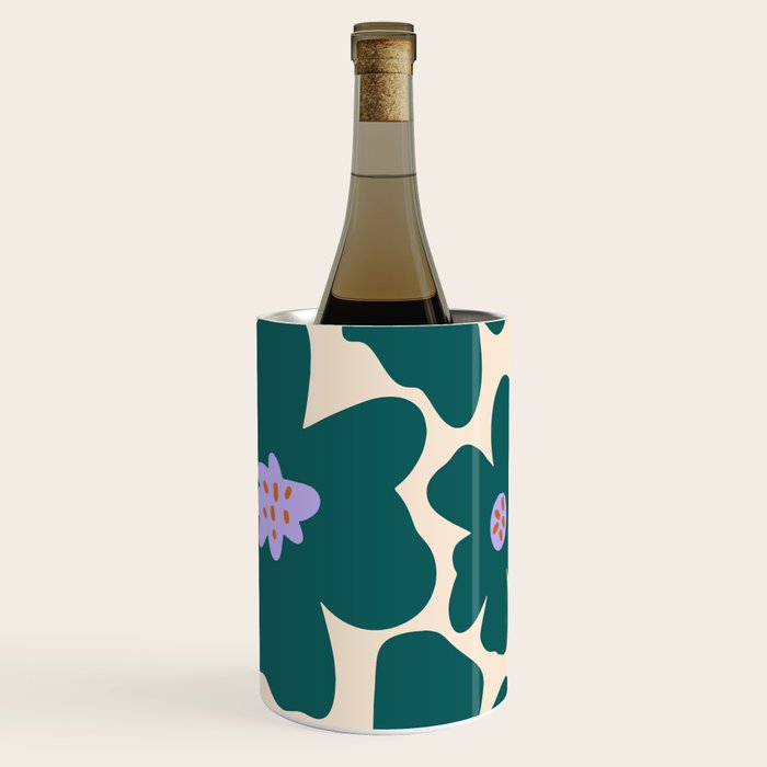 Retro Daisy - Green, purple and pink  Wine Chiller Gallery Image 3