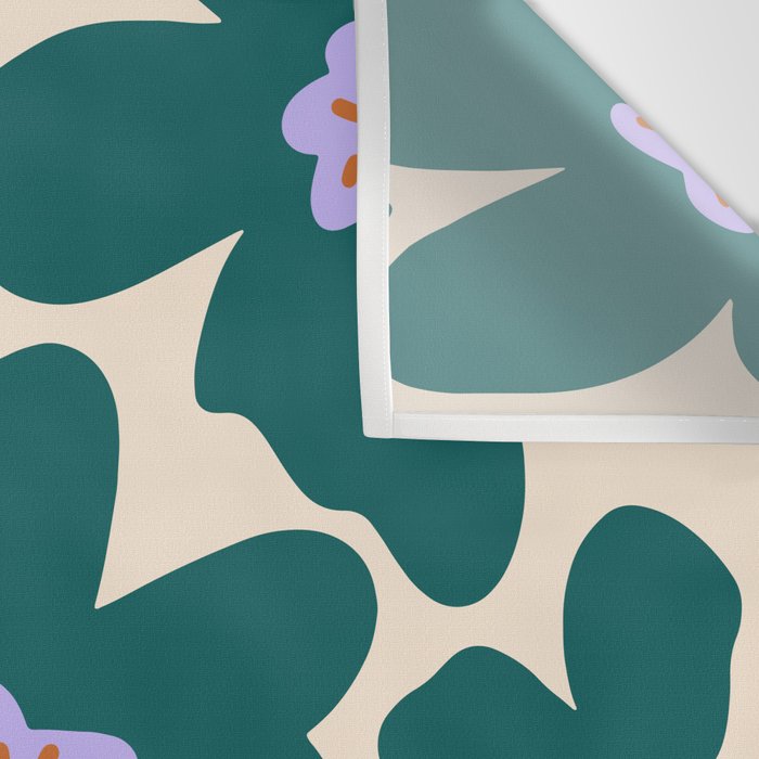 Retro Daisy - Green, purple and pink  Wall Tapestry Gallery Image 3