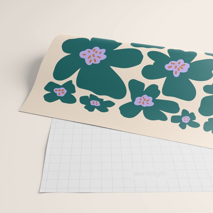 Retro Daisy - Green, purple and pink  Wrapping Paper Gallery Image 2