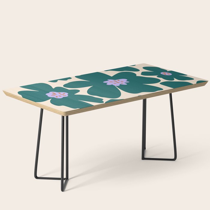 Retro Daisy - Green, purple and pink  Coffee Table Gallery Image 1
