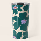 Retro Daisy - Green, purple and pink  Travel Mug Gallery Image 1