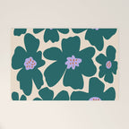 Retro Daisy - Green, purple and pink  Welcome Mat Gallery Image 1