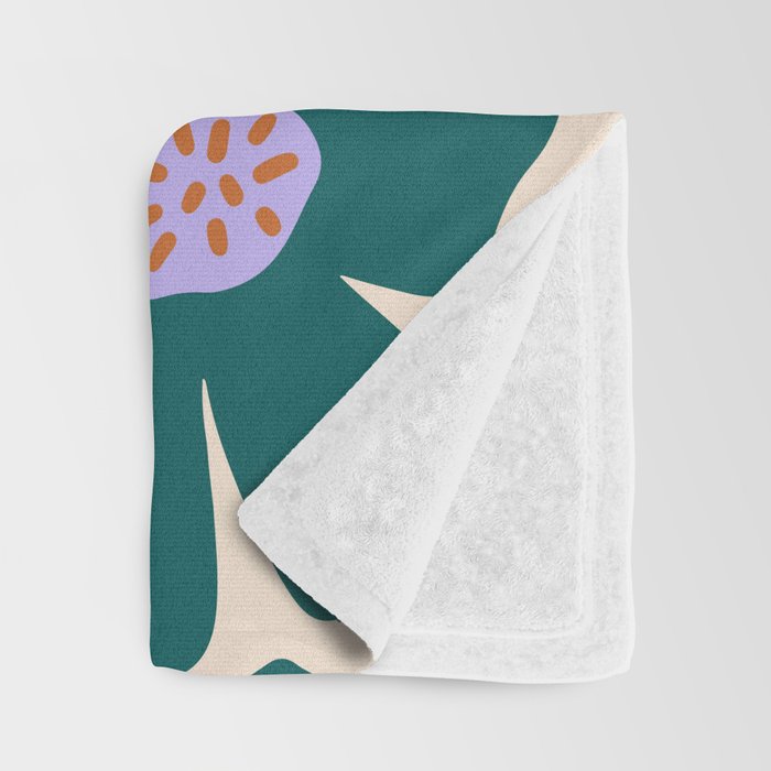 Retro Daisy - Green, purple and pink  Throw Blanket Gallery Image 3