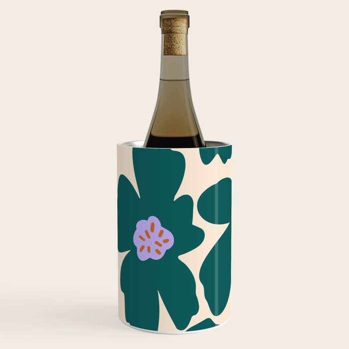 Retro Daisy - Green, purple and pink  Wine Chiller Gallery Image 2