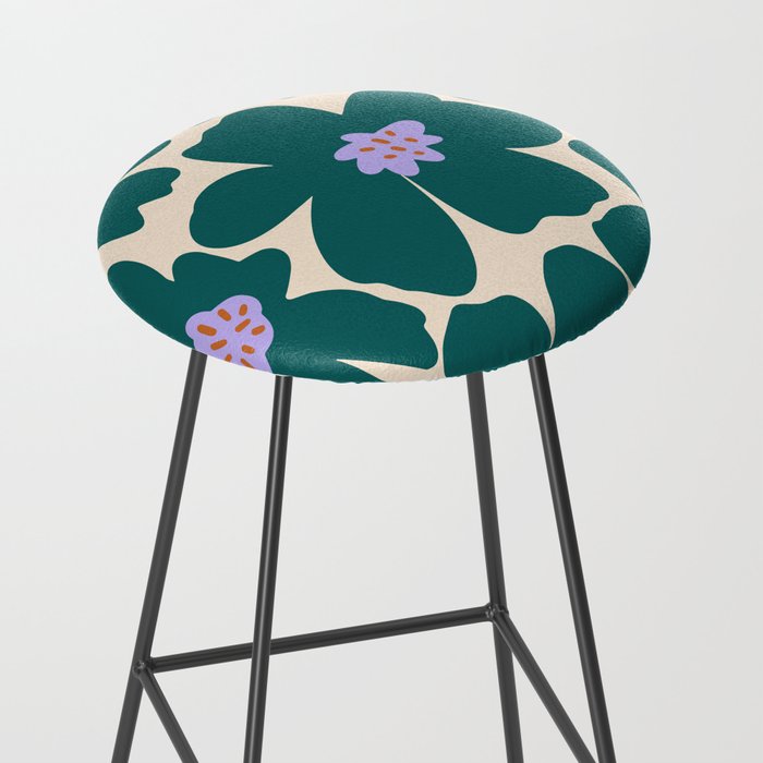 Retro Daisy - Green, purple and pink  Stool Gallery Image 2