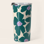Retro Daisy - Green, purple and pink  Travel Mug Gallery Image 3