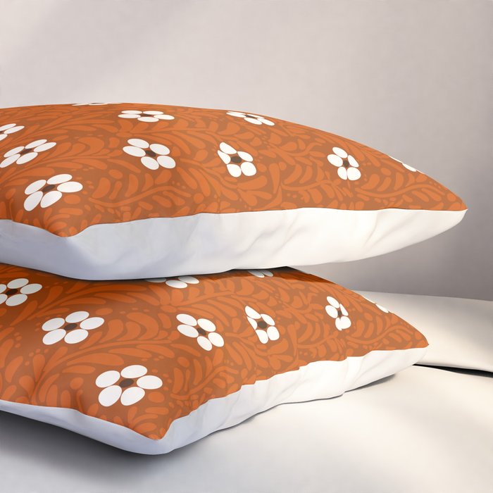 Mexican Olla Clay Orange Pottery  Mexican Modern Design Pillow Sham Gallery Image 3