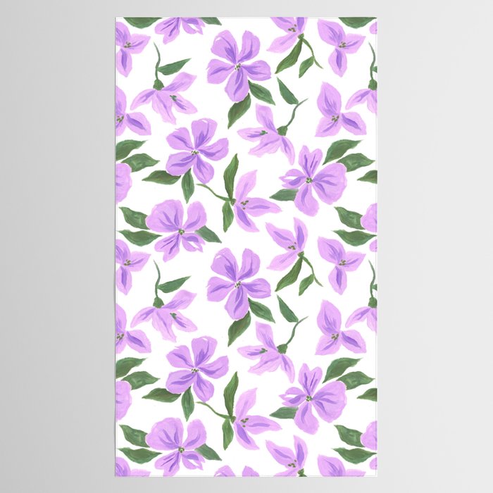 Lilac gouache flowers Tablecloth Gallery Image 2
