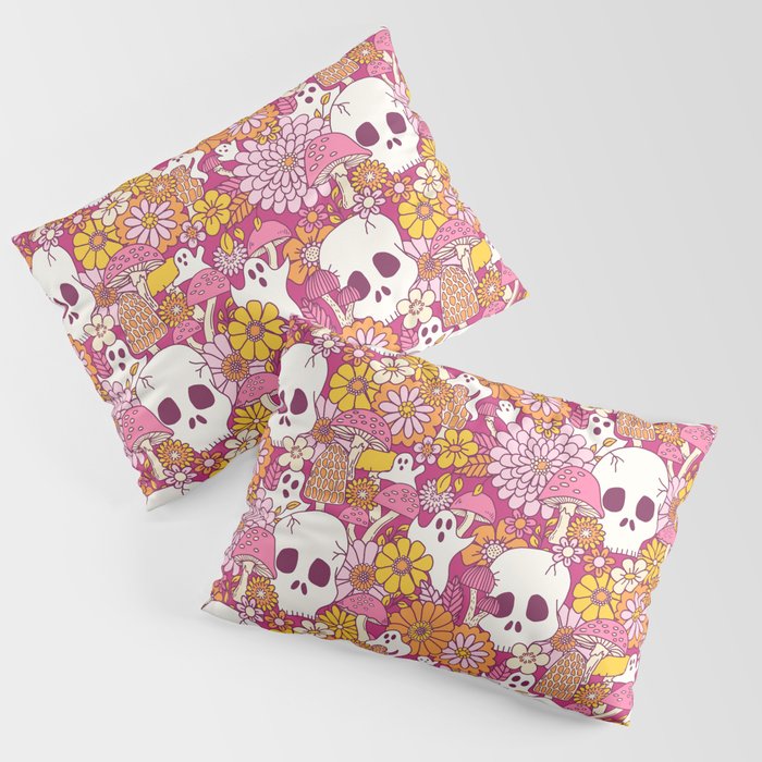 Spooky Mushroom Garden - Fuchsia Pillow Sham Gallery Image 1