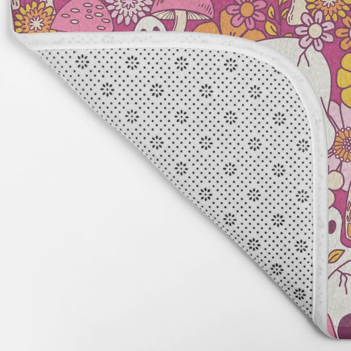 Spooky Mushroom Garden - Fuchsia Bath Mat Gallery Image 2