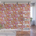 Spooky Mushroom Garden - Fuchsia Wall Mural Gallery Image 1