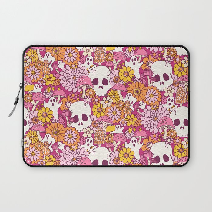 Spooky Mushroom Garden - Fuchsia Laptop Sleeve Gallery Image 1