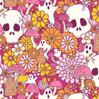 Spooky Mushroom Garden - Fuchsia Coffee Mug Gallery Image 2