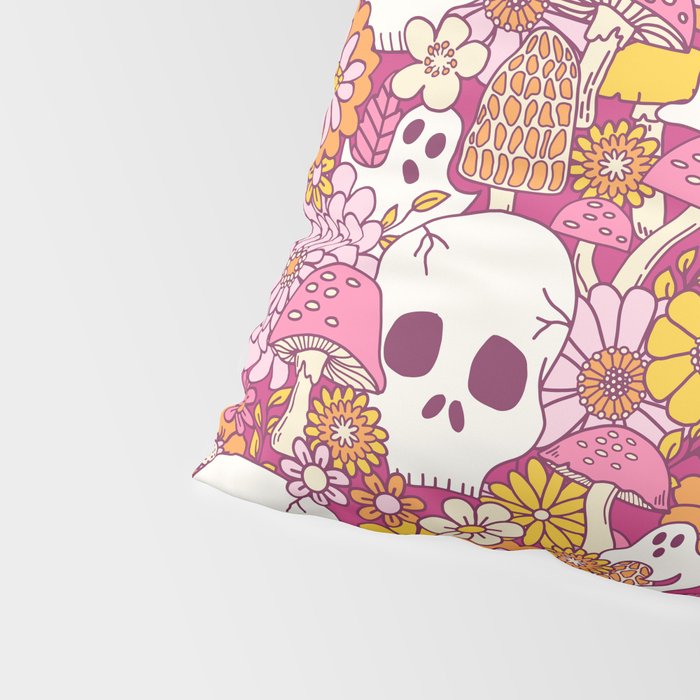 Spooky Mushroom Garden - Fuchsia Pillow Sham Gallery Image 4