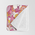 Spooky Mushroom Garden - Fuchsia Throw Blanket Gallery Image 3