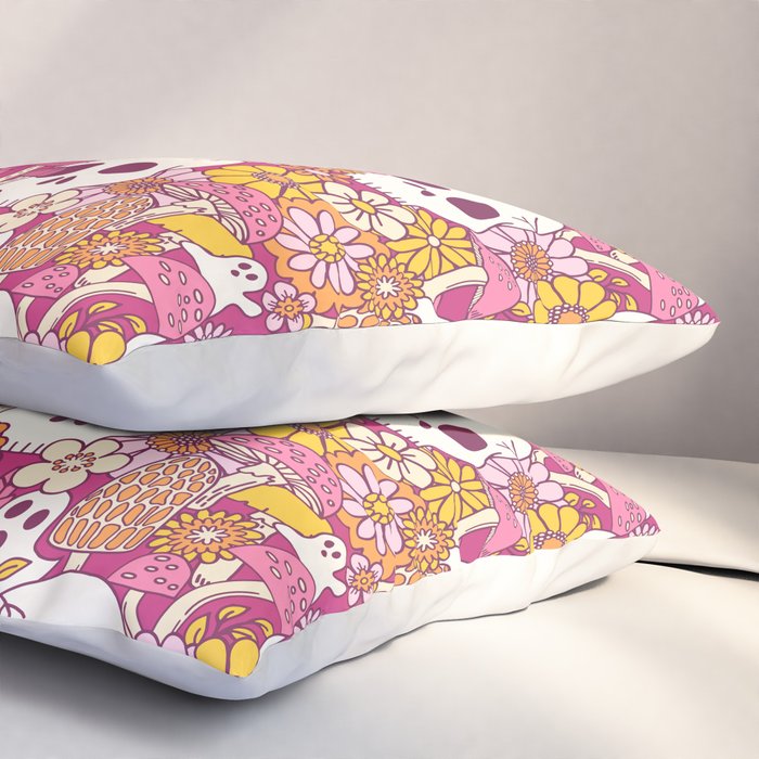 Spooky Mushroom Garden - Fuchsia Pillow Sham Gallery Image 3