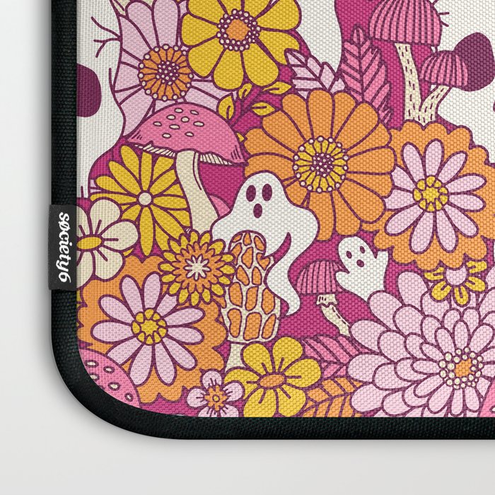 Spooky Mushroom Garden - Fuchsia Laptop Sleeve Gallery Image 3