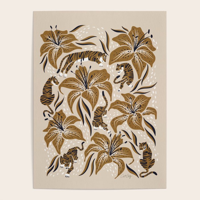Tigers & Tiger Lilies - Neutral Poster Gallery Image 4
