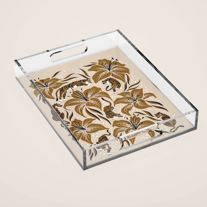 Tigers & Tiger Lilies - Neutral Acrylic Tray Gallery Image 1