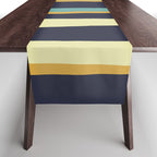 Stripes Abstract, Yellow, Teal, Navy Blue Table Runner Gallery Image 1