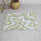 Liquid Swirl Contemporary Abstract Pattern in Light Sage Green Rug Gallery Image 1