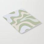 Liquid Swirl Contemporary Abstract Pattern in Light Sage Green Notebook Gallery Image 2