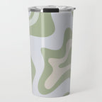 Liquid Swirl Contemporary Abstract Pattern in Light Sage Green Travel Mug Gallery Image 1