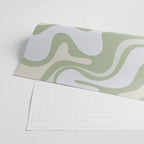 Liquid Swirl Contemporary Abstract Pattern in Light Sage Green Wrapping Paper Gallery Image 2