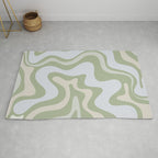 Liquid Swirl Contemporary Abstract Pattern in Light Sage Green Rug Gallery Image 2