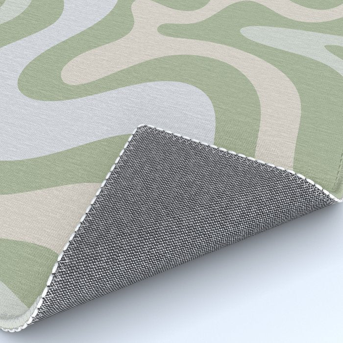 Liquid Swirl Contemporary Abstract Pattern in Light Sage Green Rug Gallery Image 4