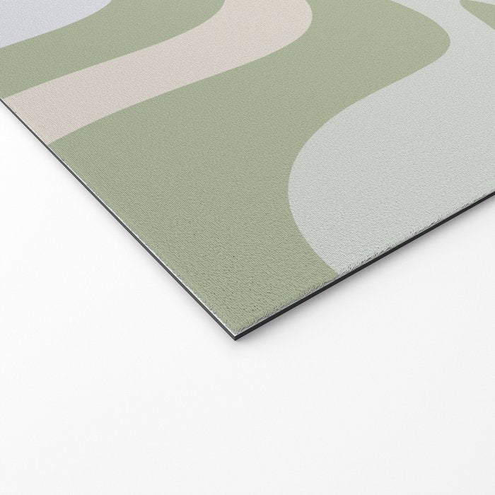 Liquid Swirl Contemporary Abstract Pattern in Light Sage Green Welcome Mat Gallery Image 2