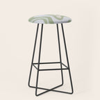 Liquid Swirl Contemporary Abstract Pattern in Light Sage Green Stool Gallery Image 1