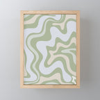Liquid Swirl Contemporary Abstract Pattern in Light Sage Green Mini Art Print Gallery Image 1