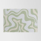 Liquid Swirl Contemporary Abstract Pattern in Light Sage Green Rug Gallery Image 2
