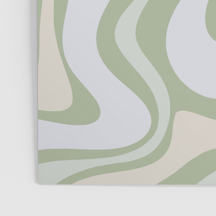 Liquid Swirl Contemporary Abstract Pattern in Light Sage Green Poster Gallery Image 3