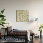 Liquid Swirl Contemporary Abstract Pattern in Light Sage Green Wood Wall Art Gallery Image 2
