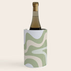 Liquid Swirl Contemporary Abstract Pattern in Light Sage Green Wine Chiller Gallery Image 3