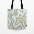 Liquid Swirl Contemporary Abstract Pattern in Light Sage Green Tote Bag Gallery Image 1