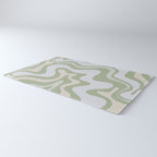 Liquid Swirl Contemporary Abstract Pattern in Light Sage Green Rug Gallery Image 3