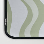 Liquid Swirl Contemporary Abstract Pattern in Light Sage Green Laptop Sleeve Gallery Image 3